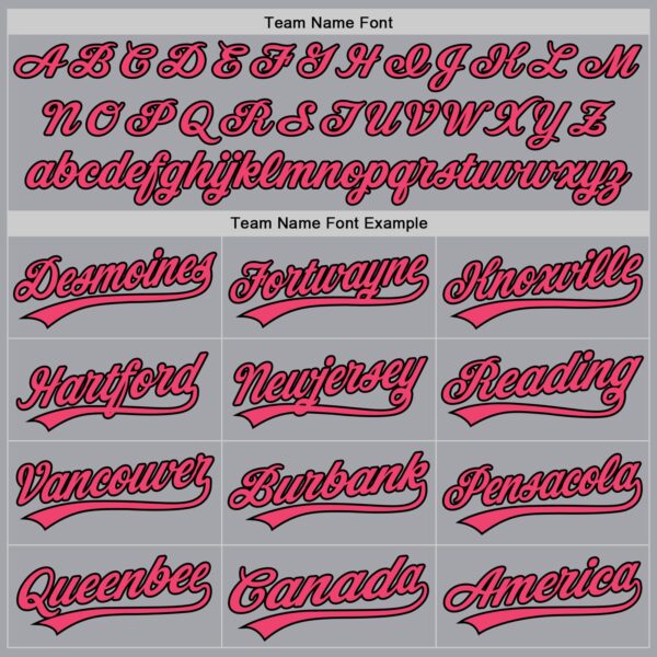 Custom Gray Neon Pink-Black Authentic Baseball Jersey