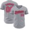 Custom Gray Neon Pink-Black Authentic Baseball Jersey