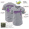 Custom Gray Medium Purple-Black Authentic Baseball Jersey