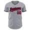 Custom Gray Maroon-Black Authentic Baseball Jersey