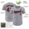 Custom Gray Maroon-Black Authentic Baseball Jersey