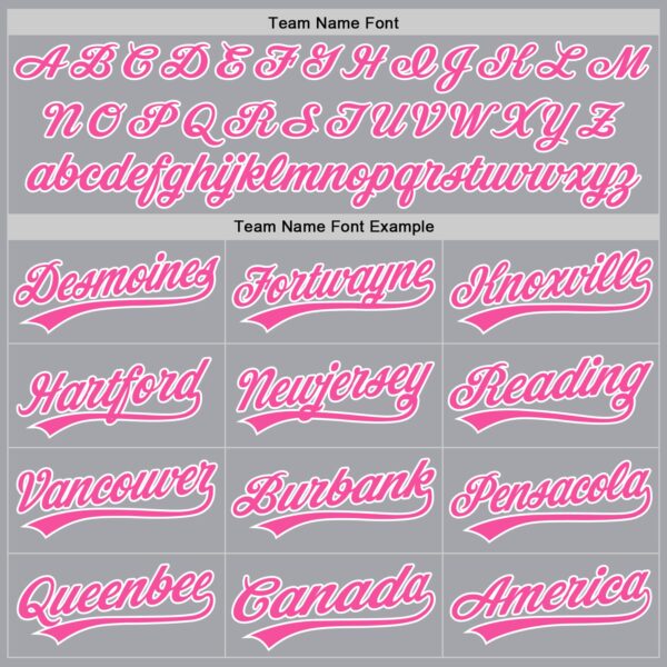 Custom Gray Pink-White Authentic Baseball Jersey