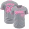 Custom Gray Pink-White Authentic Baseball Jersey
