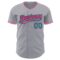 Custom Gray Teal Black-Pink Authentic Baseball Jersey