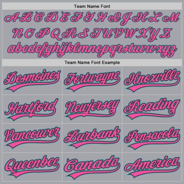 Custom Gray Teal Black-Pink Authentic Baseball Jersey