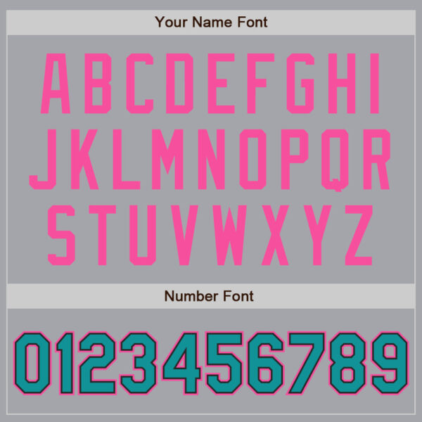 Custom Gray Teal Black-Pink Authentic Baseball Jersey