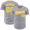 Custom Gray Gold-White Authentic Baseball Jersey