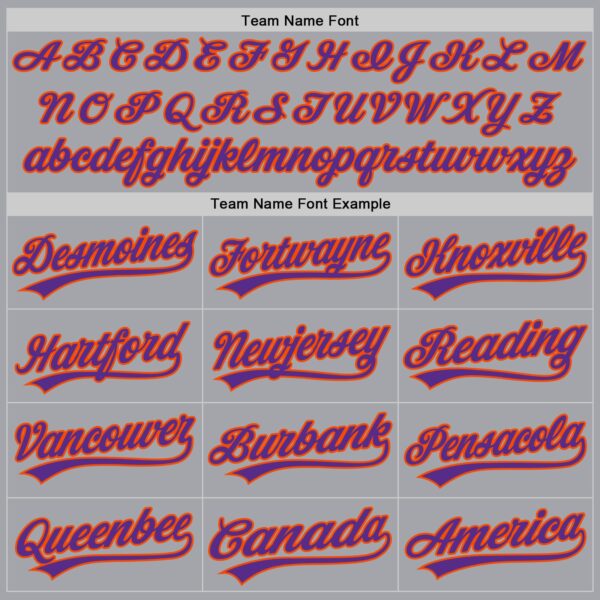 Custom Gray Purple-Orange Authentic Baseball Jersey