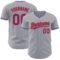 Custom Gray Purple-Orange Authentic Baseball Jersey