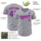 Custom Gray Purple-Pink Authentic Baseball Jersey