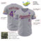 Custom Gray Purple-Old Gold Authentic Baseball Jersey