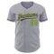 Custom Gray Purple-Neon Green Authentic Baseball Jersey