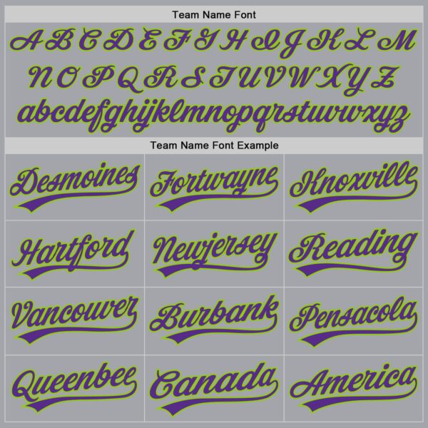 Custom Gray Purple-Neon Green Authentic Baseball Jersey