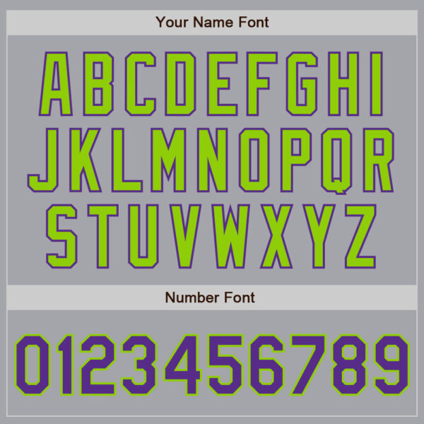 Custom Gray Purple-Neon Green Authentic Baseball Jersey