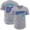 Custom Gray Purple-Teal Authentic Baseball Jersey