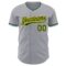 Custom Gray Green-Gold Authentic Baseball Jersey