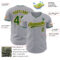 Custom Gray Green-Gold Authentic Baseball Jersey
