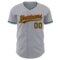Custom Gray Green-Orange Authentic Baseball Jersey