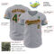 Custom Gray Green-Orange Authentic Baseball Jersey