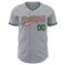 Custom Gray Medium Pink-Green Authentic Baseball Jersey