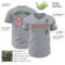 Custom Gray Medium Pink-Green Authentic Baseball Jersey