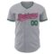 Custom Gray Pink-Green Authentic Baseball Jersey