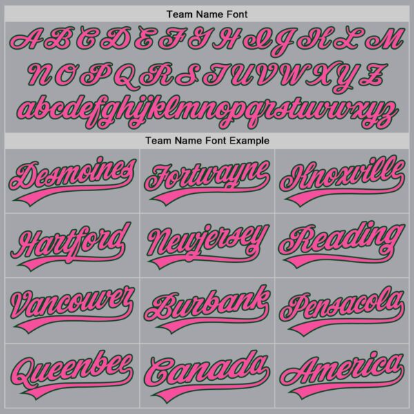 Custom Gray Pink-Green Authentic Baseball Jersey