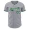 Custom Gray Green-White Authentic Baseball Jersey