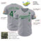 Custom Gray Green-White Authentic Baseball Jersey
