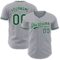 Custom Gray Green-White Authentic Baseball Jersey
