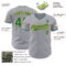 Custom Gray Kelly Green-Gold Authentic Baseball Jersey