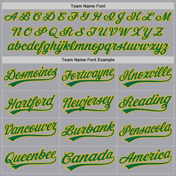 Custom Gray Kelly Green-Gold Authentic Baseball Jersey