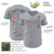 Custom Gray Medium Pink-Kelly Green Authentic Baseball Jersey