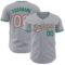 Custom Gray Medium Pink-Kelly Green Authentic Baseball Jersey