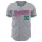 Custom Gray Pink-Kelly Green Authentic Baseball Jersey