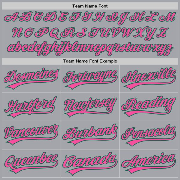 Custom Gray Pink-Kelly Green Authentic Baseball Jersey