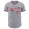 Custom Gray Crimson-White Authentic Baseball Jersey
