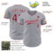 Custom Gray Crimson-White Authentic Baseball Jersey