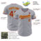 Custom Gray Crimson-Gold Authentic Baseball Jersey