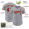 Custom Gray Crimson-Old Gold Authentic Baseball Jersey