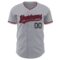 Custom Gray Crimson-Black Authentic Baseball Jersey