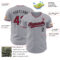 Custom Gray Crimson-Black Authentic Baseball Jersey