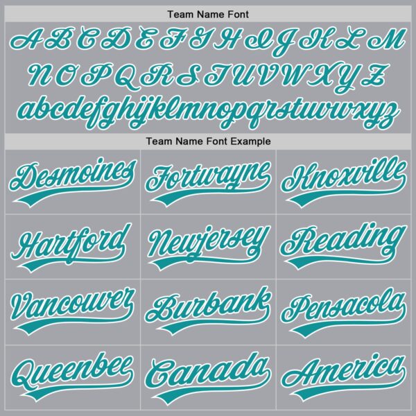Custom Gray Teal-White Authentic Baseball Jersey
