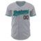 Custom Gray Teal-Black Authentic Baseball Jersey
