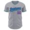 Custom Gray Teal-Purple Authentic Baseball Jersey