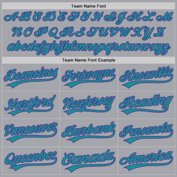 Custom Gray Teal-Purple Authentic Baseball Jersey