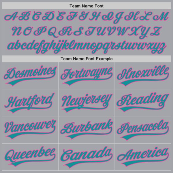 Custom Gray Teal-Pink Authentic Baseball Jersey