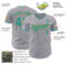 Custom Gray Teal-Old Gold Authentic Baseball Jersey