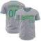 Custom Gray Teal-Old Gold Authentic Baseball Jersey