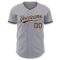 Custom Gray Brown-White Authentic Baseball Jersey
